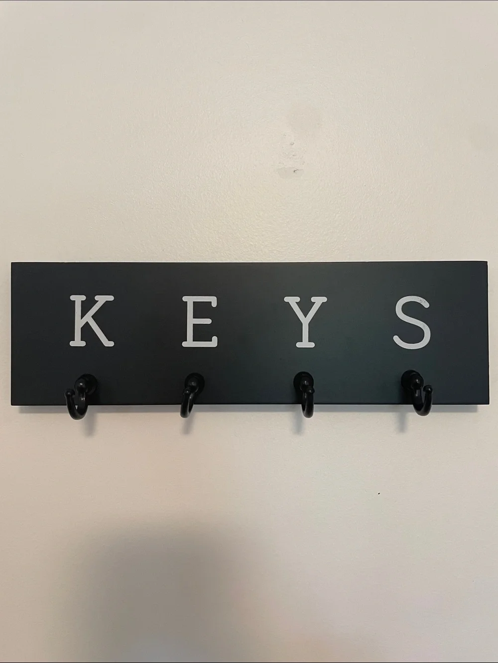 Black 'KEYS' Wall Hook Rack - Key Organizer